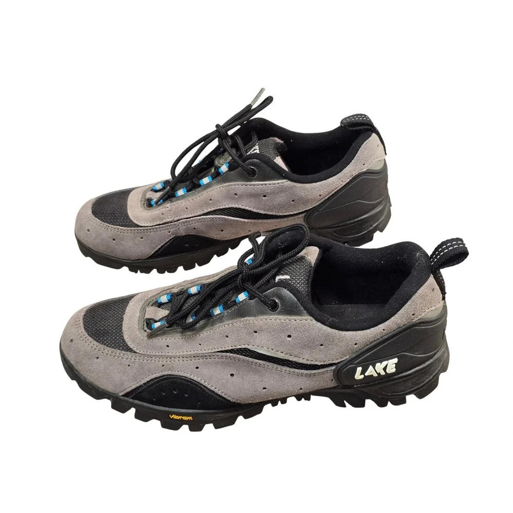 NWOT Lake Mens Mountain Bike Shoes Grey Suede Vibram Sole SPD Cleats Size 10
